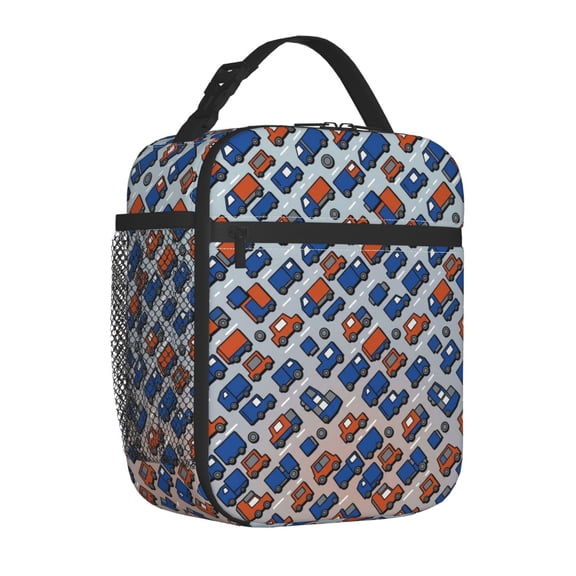 Car Lunch Bag, Aesthetic Three-Piece Insulated Meal Prep Tote Set, Reusable Large Volume Thermal Bento Bag, Unique Handheld Food Storage Case for Office