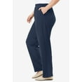thumbnail image 3 of Woman Within Plus Size Petite 7-Day Knit Ribbed Straight-Leg Pull-On Pants, 3 of 6