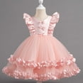 thumbnail image 5 of ZACPNCV Girls Tutu Dress Irregular Tulle Flutter Sleeve A-Line Princess Gown Flower Girl Birthday Party Ball Gown Pink 8-9 Years, 5 of 9