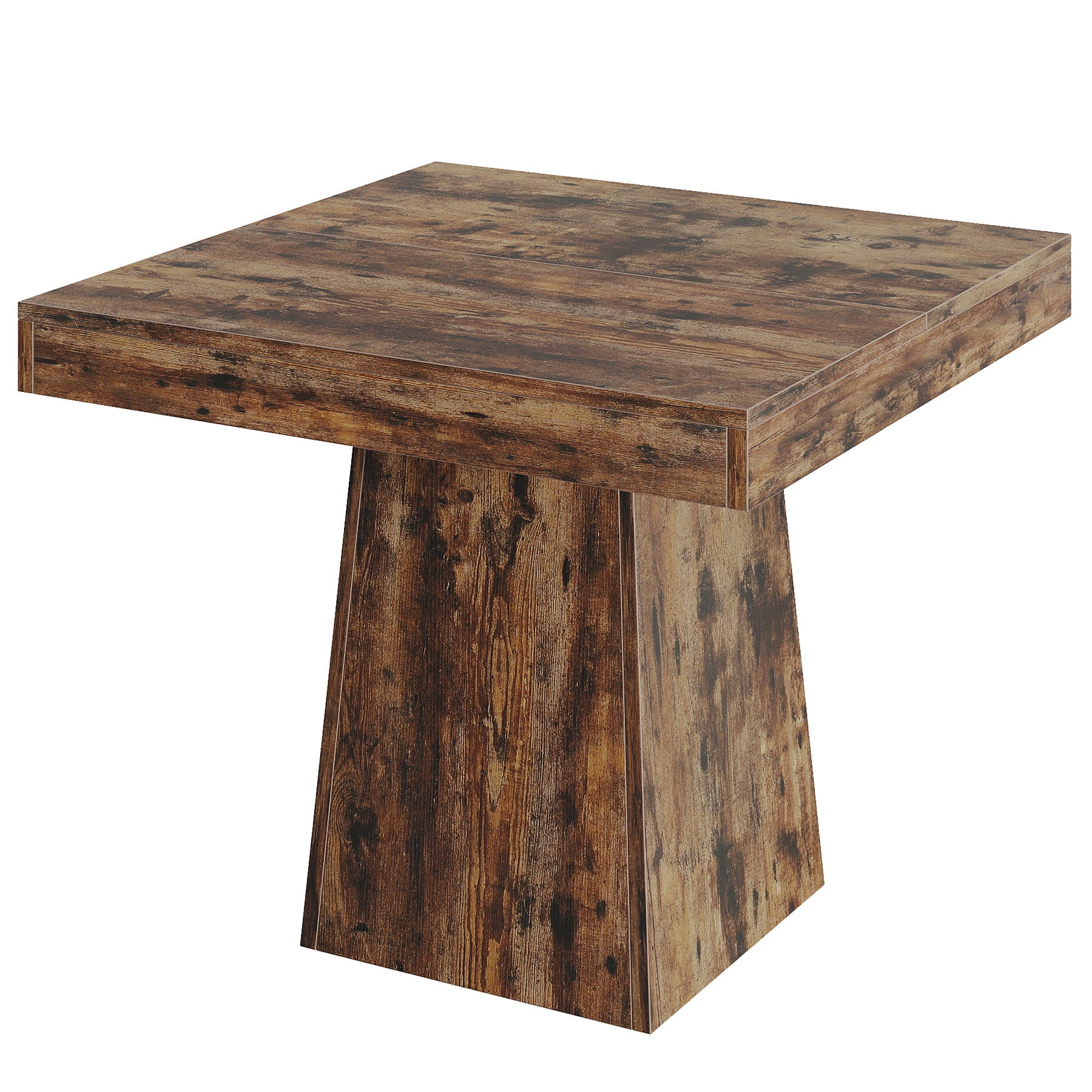 Fnova 31.5" Square Farmhouse Dining Table, Wood Coffee Table for 4 People, Modern Kitchen Table for Dining Room, Dark Brown (Chairs Not Included)