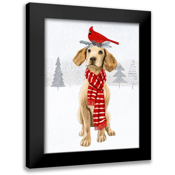 Borges, Victoria 12x14 Black Modern Framed Museum Art Print Titled - Christmas Cats and Dogs V