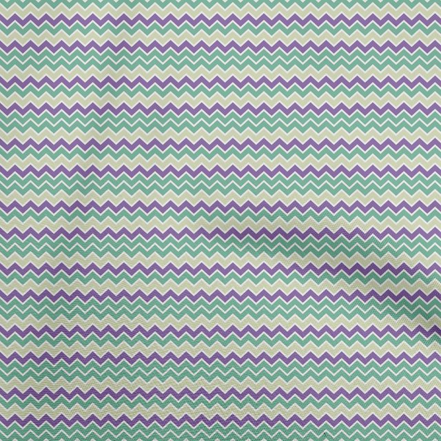 oneOone Cotton Flex Sea Green Fabric Chevron Sewing Material Print Fabric By The Yard 40 Inch Wide