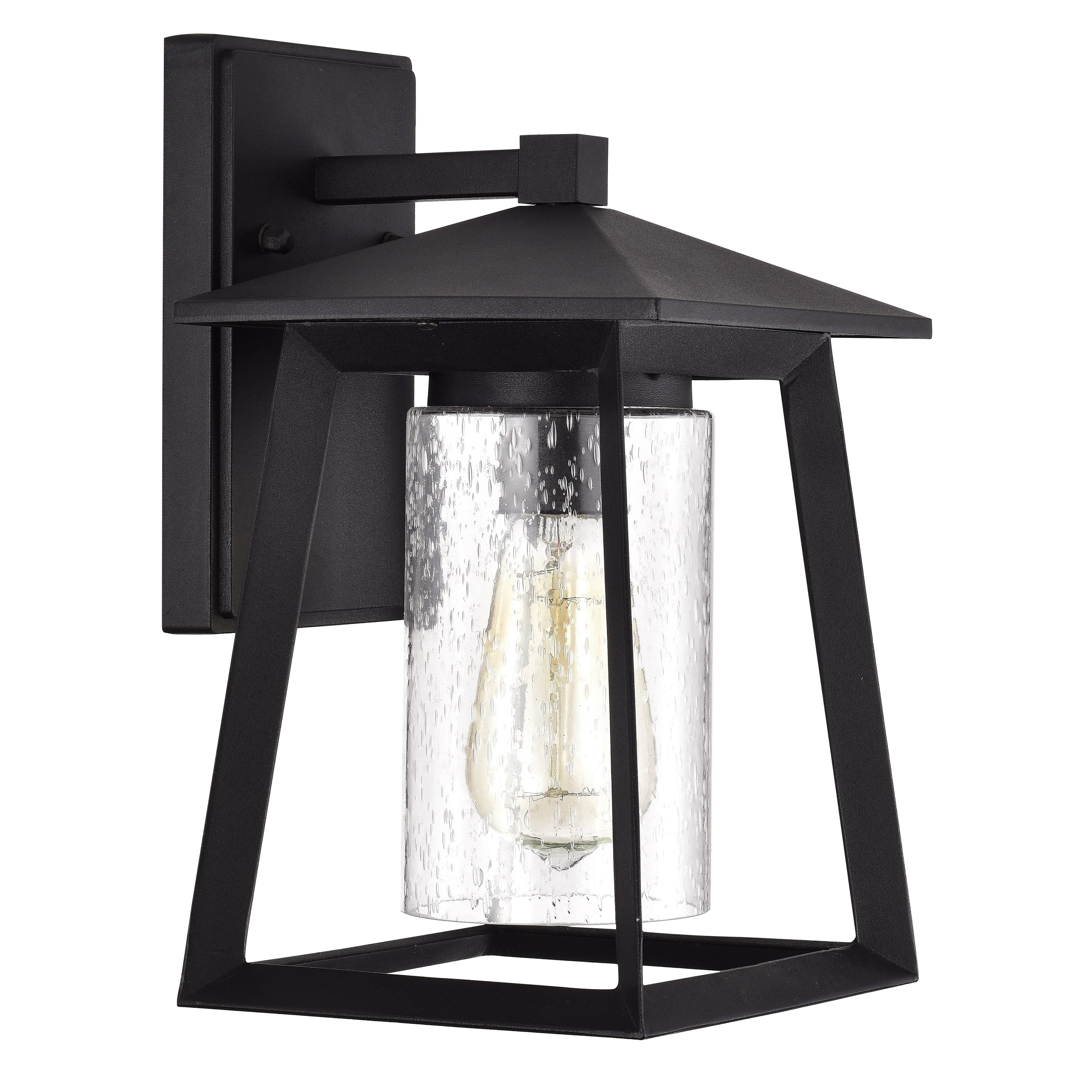 RADIANCE goods Transitional 1 Light Textured Black Outdoor Wall Sconce 11" Height