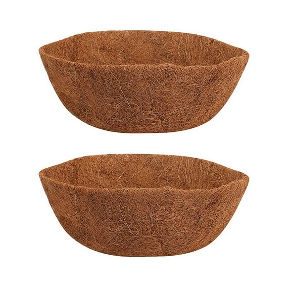 14-Inch Round Natural Coconut Fiber Coir Planter Liners, (2 Pack)