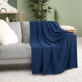 thumbnail image 6 of Utopia Bedding Knit Blanket King Size (90x102 Inches, Navy) Soft Lightweight Jersey Breathable Sweatshirt Blanket for Bed,Couch & Sofa, 6 of 9