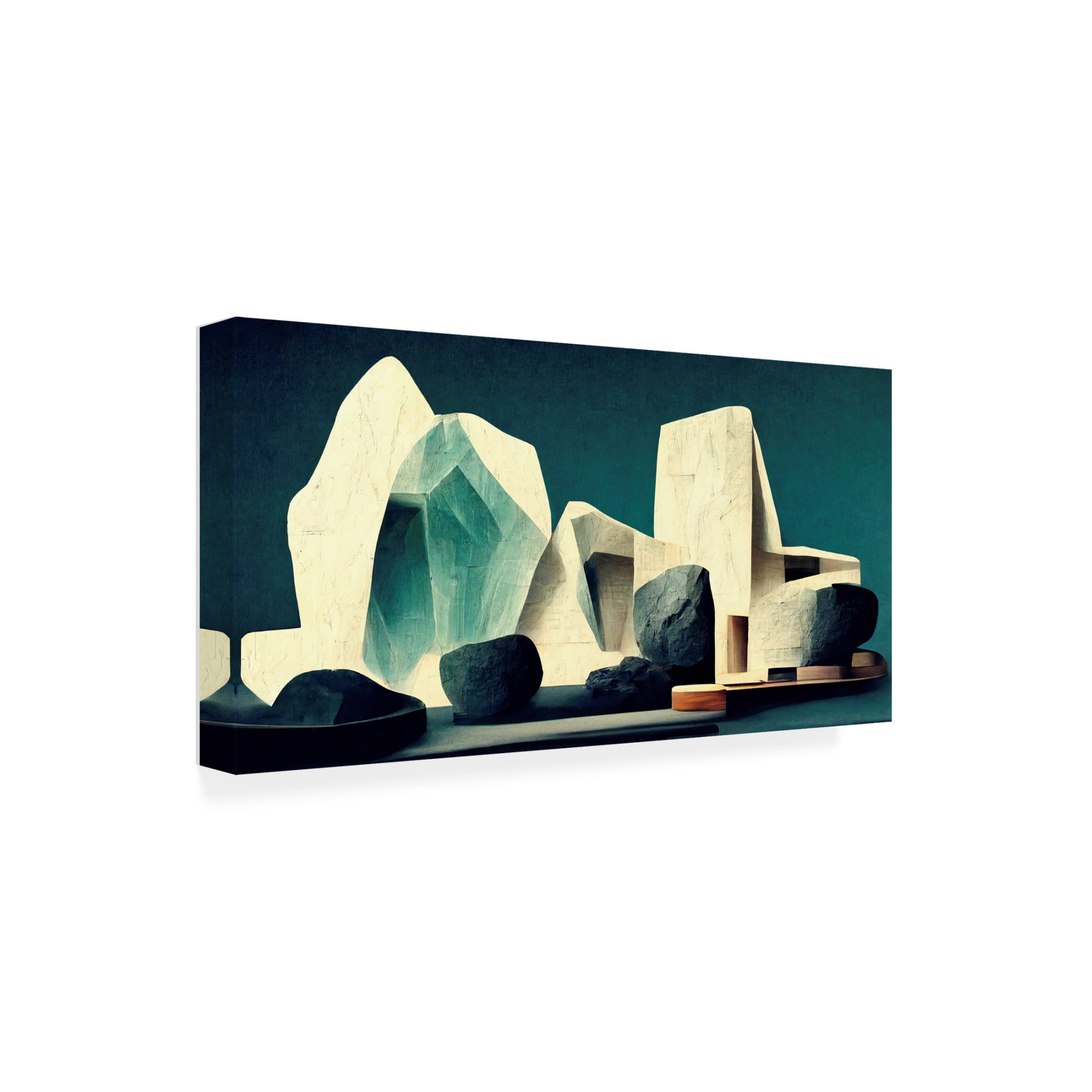 Canvas Wall Art - Treechild 'The Rock Villa' Wall Art for Living Room, Bedroom, or Office D?cor by Trademark Fine Art - 47 x 24 Inches