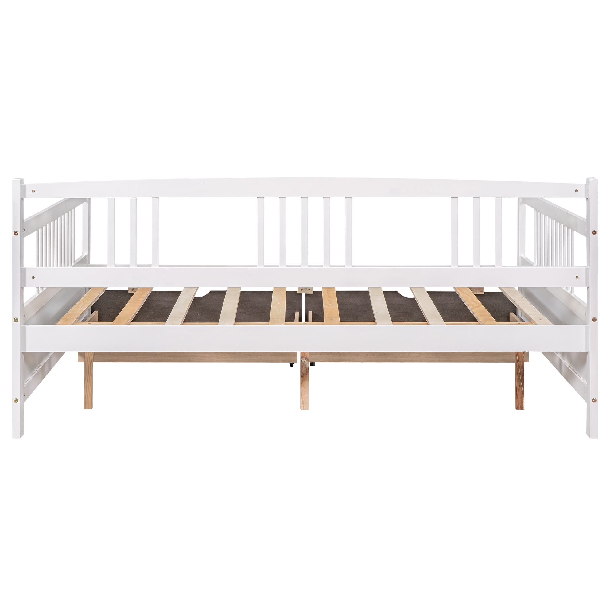 Aukfa Daybed with 2 Storage Drawers, Wood Twin Daybed Frame for Kids Guests Sleepovers, White