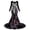 Black, variant on Xijirk Women Halloween Skull Rose Embroidered Maxi Dress Long Sleeve Round Neck Velvet Trailing Hem Outfit for Cosplay Party Festival Casual Gathering Wear,XL