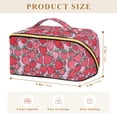 thumbnail image 4 of FORMRS Makeup Bag Travel Cosmetic Organizer for Women Fold Flat Zipper Pouch with Handle, Sweet Strawberry, 4 of 8