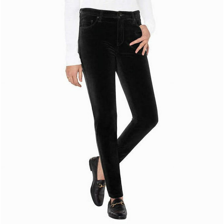 Ladies black cheap velvet trousers