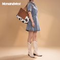 thumbnail image 2 of Bolso de mano Montana West de piel con estampado de vaca para mujer, 2 of 8