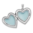thumbnail image 3 of Auriga 925 Sterling Silver Rhod-Plated 24mm Enameled Floral Mom Heart Locket (L-30.25mm, W-24mm) for Women, 3 of 7