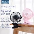 thumbnail image 5 of RoamHome Electric Clip-on Mini Fan Charging Small Fans USB Rechargeable Handheld Battery Powered Portable Fans Personal Cooling Fan That Blows Cold Air (Pink), 5 of 7