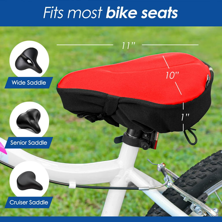 Electric Bicycle Cushion Reflective Large Silicon Gel Padded Bike Seat Cover  Shock Absorption Comfortable Cycling Accessories