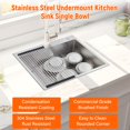 thumbnail image 2 of Huloretions 22 Inch Kitchen Sink,Stainless Steel Drop-In Laundry Sinks,Top Mount Single Bowl Basin,Household Dishwasher Utility Sinks for Workstation RV Bar Prep Kitchen, 2 of 7