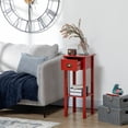 thumbnail image 5 of HomCom 30" Elegant Narrow Accent End Bedside Sofa Table with Storage Drawer, Red, 5 of 9
