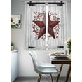 thumbnail image 4 of Texas Star Retro Sheer Curtains 72 Inch Length 2 Panels Set - Light Filtering Window Treatments, Vintage Red Wooden Berry Rod Pocket Semi Curtains for Living Room/Bedroom/Kitchen Décor, 104"W x 72"L, 4 of 7