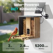 Birdfy Bird Feeder with Camera, Auto Capture Birds & Notify in Time, Powerful AI Recognition, Bamboo Wood Bird Feeder Camera, Ideal Present Gift