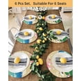 thumbnail image 4 of 13 Inch Round Placemats Set of 6, Teal Brown Mountain Non Slip Heat Insulation PP Table Mats, Farmhouse Cherry Blossoms Cranes Washable Place Mats for Kitchen Dining Party Table Decor, 4 of 7