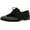 Black, variant on Qupid STRIP-85 Studded Two Tone Lace Up Colorblock Oxford Flat Shoe