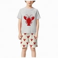 thumbnail image 4 of TOWED22 Toddler Baby Girl Boy Summer 2pcs Outfit Trendy Graphic Short Sleeve Crewneck T-Shirt Tee Elastic Waist Shorts Set Clothes(Beige,7-8 Y), 4 of 6