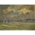 thumbnail image 3 of Ernst Schiess 14x11 Black Modern Framed Museum Art Print Titled - Campagna with Distant Aqueduct, 3 of 5