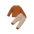 thumbnail image 2 of Qiylii Baby Girls Outfit Rainbow Pattern Long Sleeve Pullover+Striped Trousers, 2 of 8