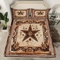thumbnail image 2 of Manfei Western Texas Stars Bed Sheets Set Full Size, Brown Damask Bed Sheets Full, Vintage Bohomian Bedding Full Size, Super Cozy Room Decor, 4pcs, 2 of 7