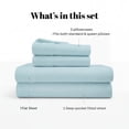 thumbnail image 3 of Superior Egyptian Cotton 530 Thread Count Deep Pocket Sheet Set, Twin XL Size, Light Blue, 3 of 8