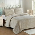 thumbnail image 3 of Odette Beige Lightweight Reversible Oversize Quilt / Bedspread Set, 3 of 4