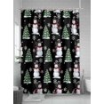 thumbnail image 5 of Christmas Shower Curtain Set ，Waterproof Fabric Shower Curtains Winter Snowman Christmas Tree Snowflakes Black Shower Curtains for Bathroom,Bathroom Decor 72"x96", 5 of 6