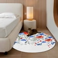 thumbnail image 2 of Small Round Rug 3Ft Washable Non-Slip, Red Blue Flowers Circle Area Rugs for Living Room Bedroom, Spring Floral Elegant Pastoral Watercolor Indoor Floor Mats Carpet Runner for Home Decor, 2 of 8