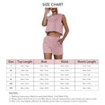 thumbnail image 3 of Conjunto de 2 piezas sin mangas con capucha para mujer con cordón elástico en la cintura y cómodos pantalones cortos de entrenamiento con capucha, 3 of 6