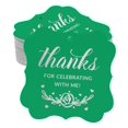 thumbnail image 1 of Inkdotpot Pack Of 50 Thanks For Celebrating With Me Birthday Paper Tags DIY Craft Bracket Shape Real Silver Foil Hang Tags, 1 of 7
