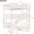 thumbnail image 4 of Churanty Twin Over Twin Over Twin Triple Bunk Bed for Kids with Slide, White, 4 of 13
