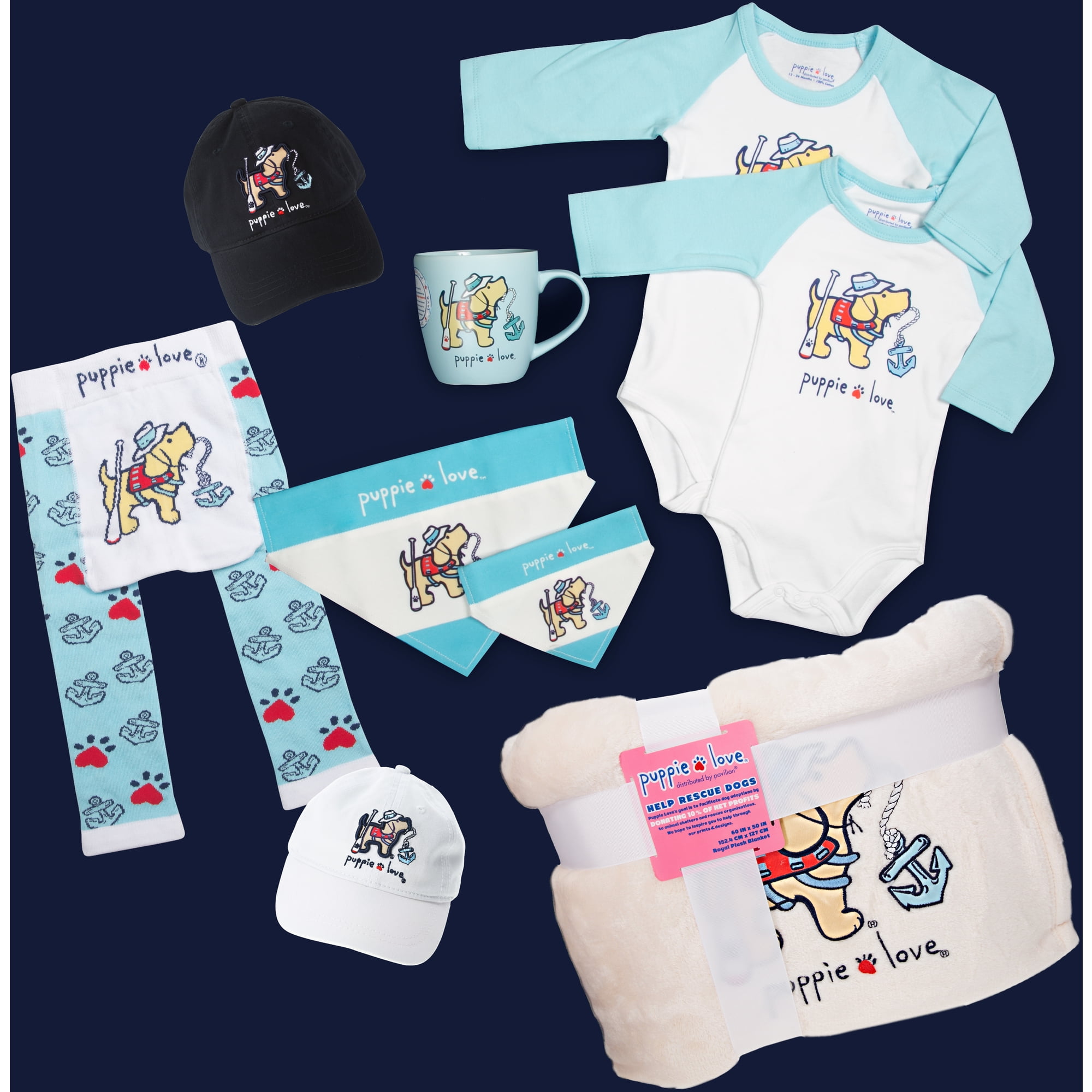 Lake - 12-24 Months 3/4 Length Blue Sleeve Onesie