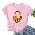 thumbnail image 2 of Jsaierl Valentine's Day Shirts Womens Plus Size Love Heart Graphic Tees Trendy Short Sleeve Blouse Crewneck Dressy Casual T-shirt Tops Womens Spring Fashion, 2 of 4