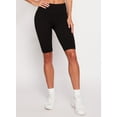 thumbnail image 2 of Women's Solid Seamless Ribbed Biker Shorts, 2 of 3