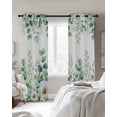 thumbnail image 4 of Green Eucalyptus Leaves Blackout Curtains for Bedroom Living Room Darkening Curtains 84 Inch Length 2 Panels Set Summer Botanical Watercolor Daisy Window Curtain Window Treatment Drapes 42"x84", 4 of 9