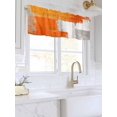 thumbnail image 3 of Valances for Windows Orange Gray Rod Pocket Cafe Window Treatments Valance Curtains for Kitchen Bathroom Laundry Basement Windows 54"x18", 3 of 9