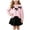Pink, variant on ZIXKCGDSE Girls 2 Piece Outfits Bow Long Sleeved Fall Tops and Skirt School Clothing Set Size 7 Years