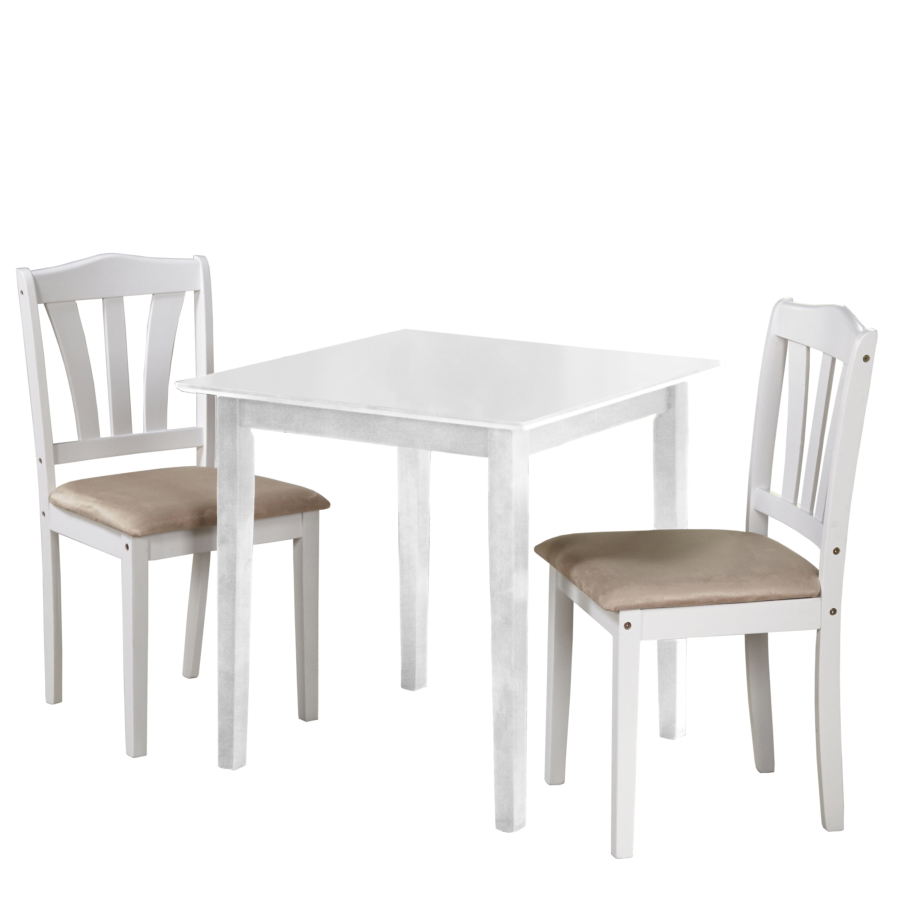 TMS Metropolitan 3 -Piece Durable Wood Farmhouse Dining Set with Table and Chairs, White