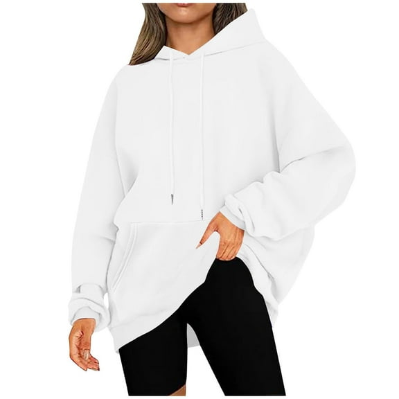 AherBiu Oversized Sweatshirts for Women Fleece Lined Hoodies Long Sleeve Winter Fall Basic Pullover Tops with Pocket