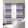 thumbnail image 3 of Purple Stripes Blackout Curtains, Light Blocking Print Window Curtains, Modern Minimalist Horizontal Ombre Lines Thermal Insulated Window Drapes for Living Room Kitchen Cafe 2 Panels, 84"W x 63"L, 3 of 9