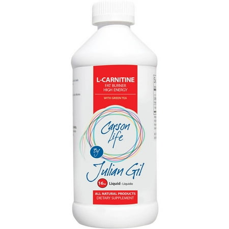 CARSON LIFE Julian Gil Liquid L-Carnitine brûleur à haute énergie alimentaire Supplément liquide, 16 oz