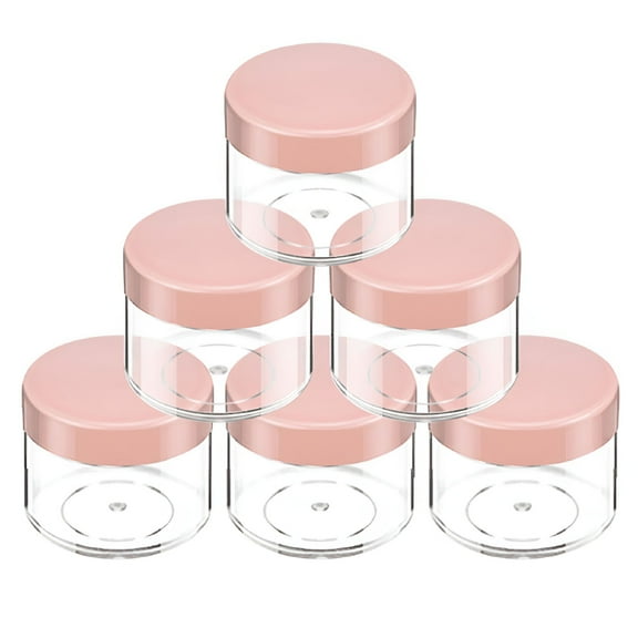 ACDANC 6 Pieces Empty Clear Plastic Jars with Lids Round Storage Containers Wide-Mouth for Beauty Product Cosmetic Cream Lotion Liquid Slime Butter Craft and Food