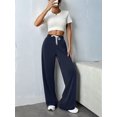 thumbnail image 4 of Women'S High Waist Loose Casual Drawstring Sweatpants Wide Leg Track Pants Fitness Pants with Pockets Dark Blue XXL, 4 of 5