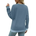 thumbnail image 4 of Busydd Sweatshirt for Women Fleece Long Sleeve Crewneck Sweatshirts Fashion Color Patchwork Sweatshirts Pullover Tops Casual Loose Oversized Sweatshirts Fall Sweatshirt Hoodies, 4 of 8