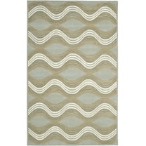SAFAVIEH Wyndham Victoria Chevron Wool Area Rug, Blue/Multi, 5' x 8'