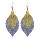 thumbnail image 1 of Pendientes largos de moda, estilo bohemio, con forma de hoja hueca, estilo vintage, para mujer., 1 of 3